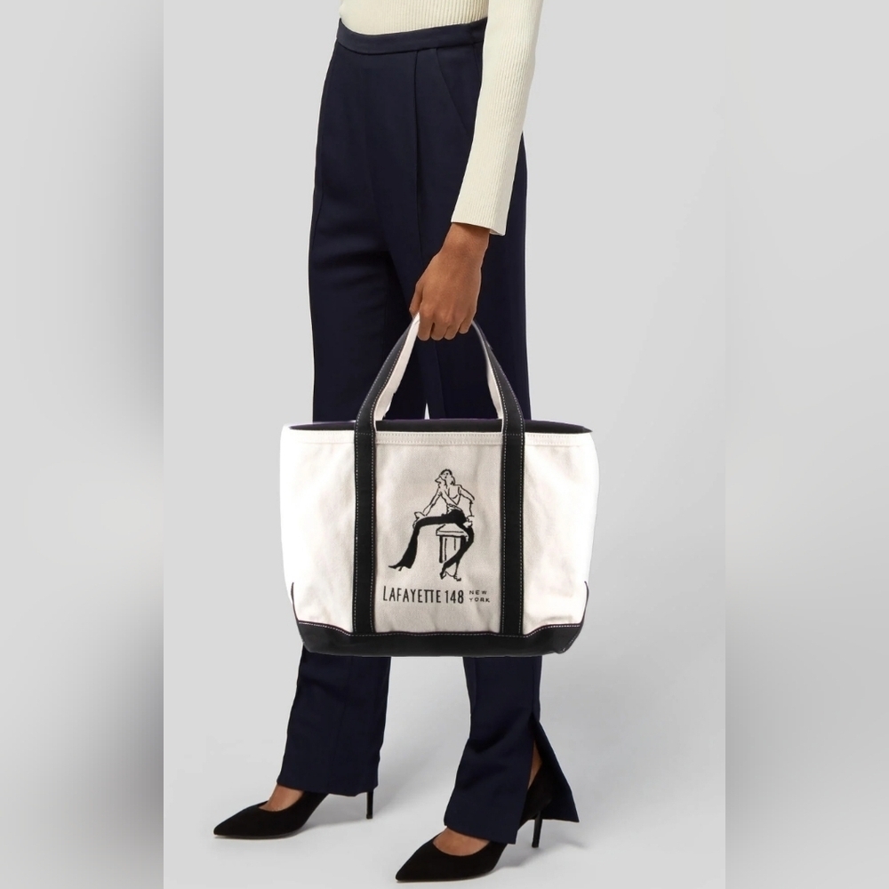 Lafayette Vintage 148 New York Elegant Cream and Black Tote
